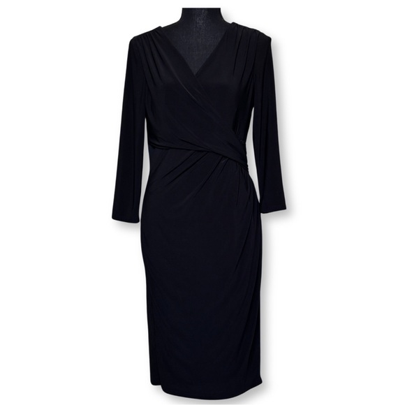 Lauren Ralph‎ Lauren Black Jersey Surplus Dress Size 8 - Picture 1 of 9